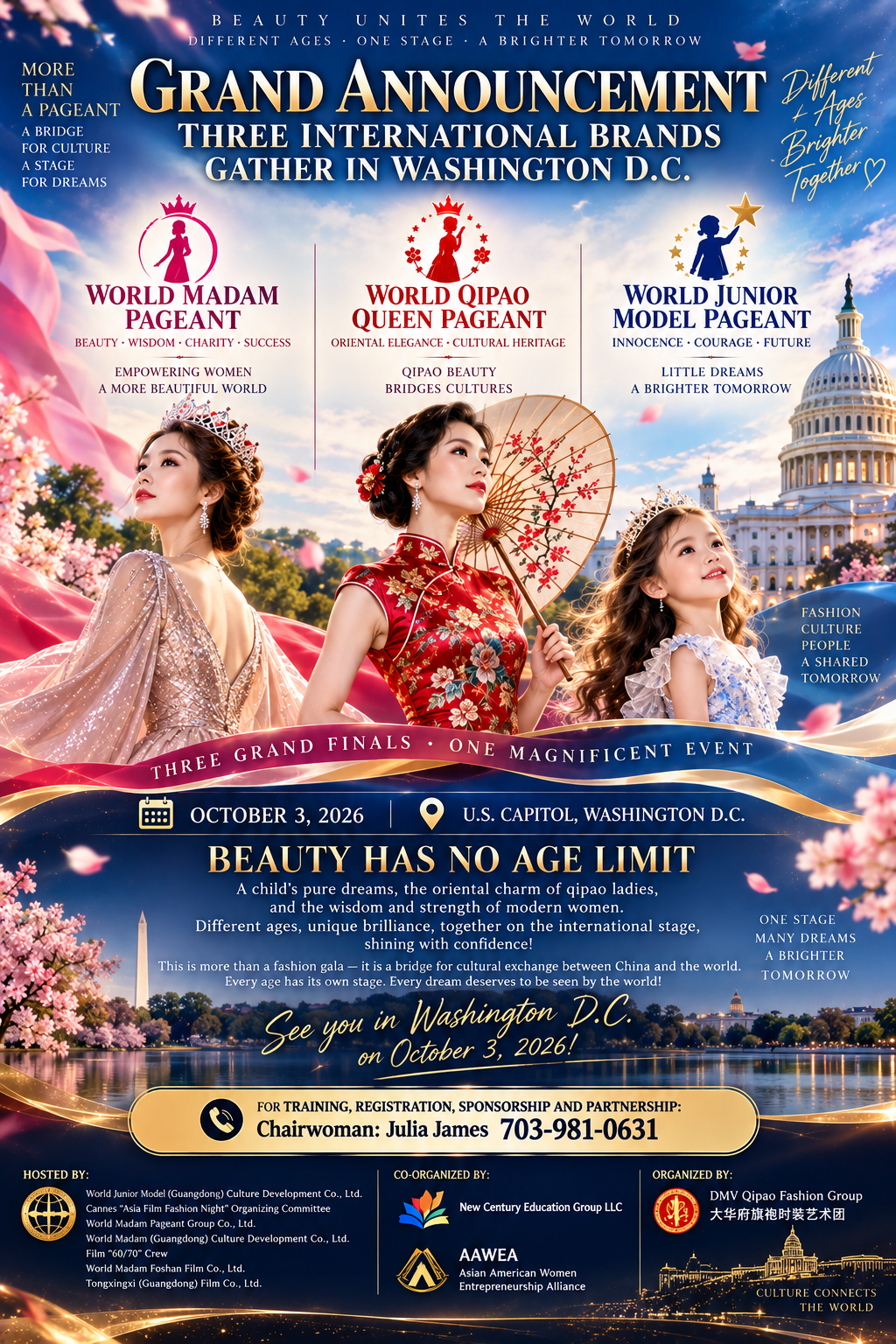 🌎 Three International Pageant Brands Gather in Washington, D.C. | Grand Finals on October 3, 2026