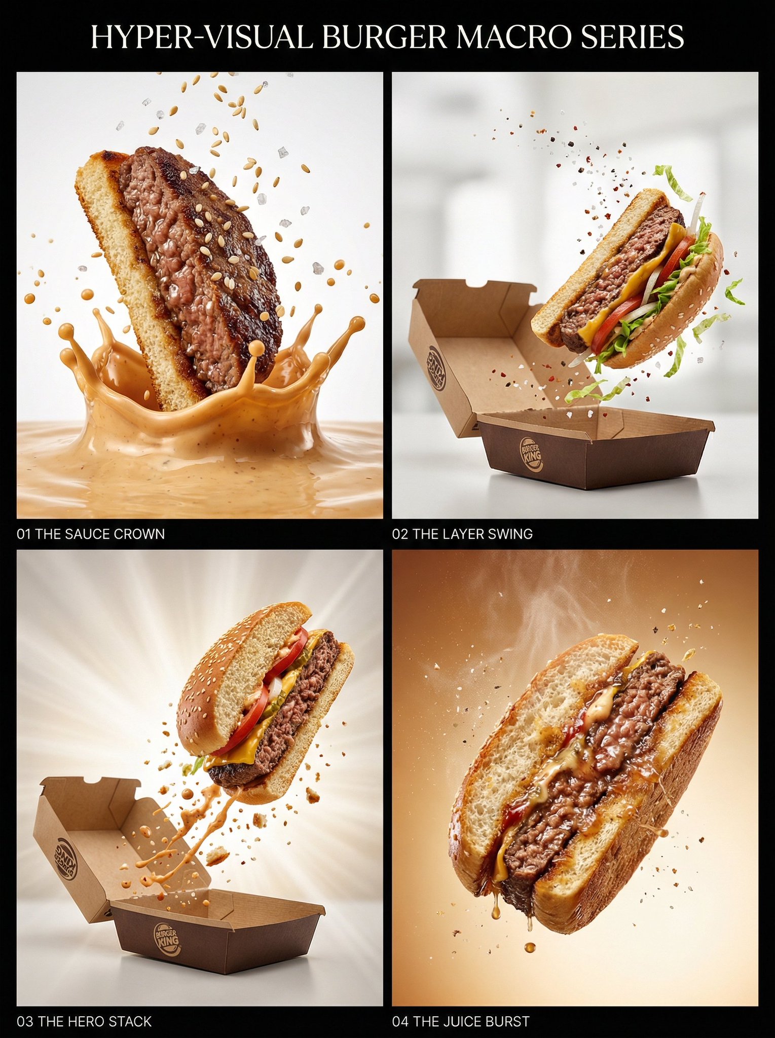 Hyper-Visual Burger Macro Series
