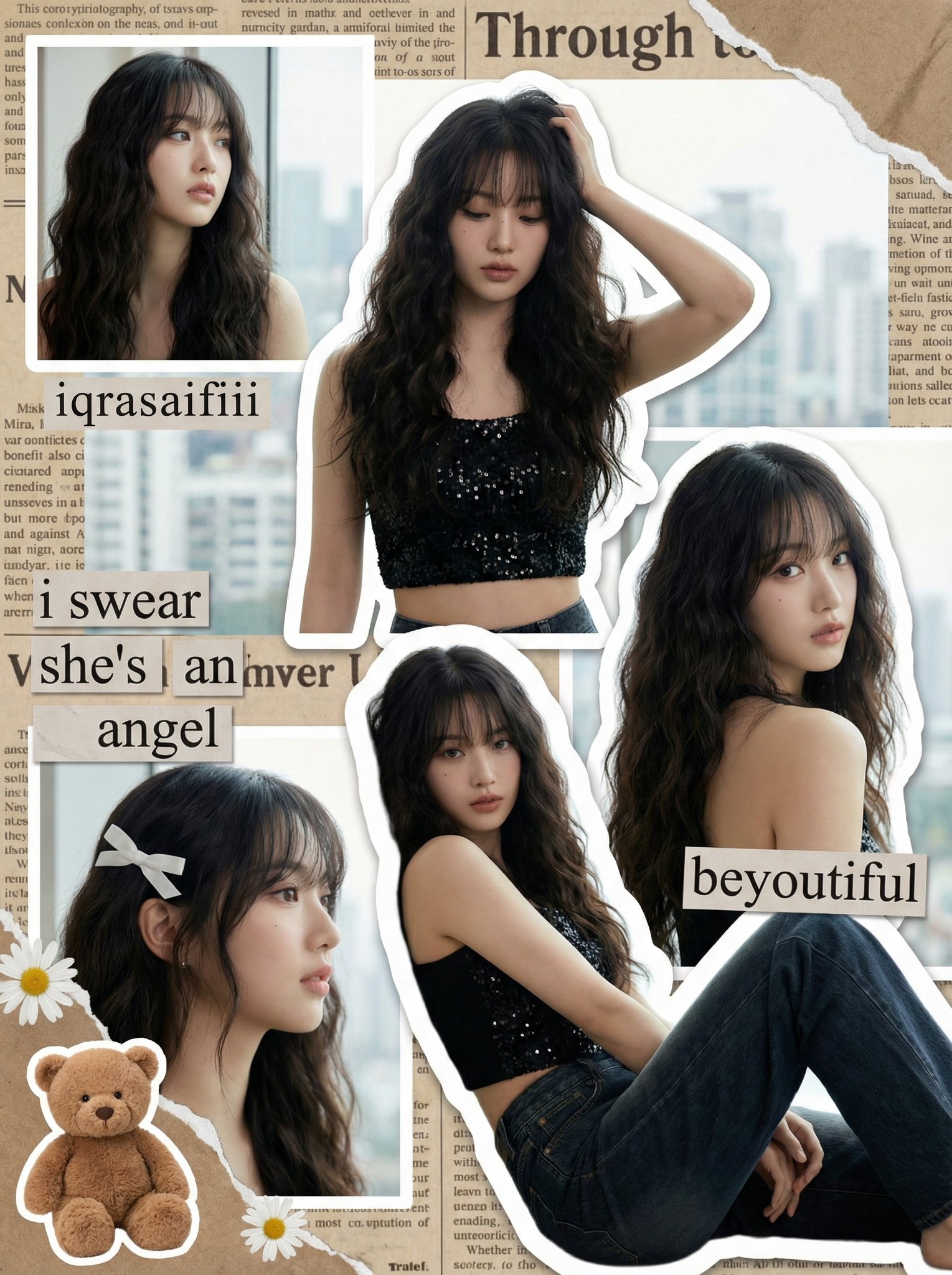 { "art_style_description": {       "type": "Digital Scrapbook / Fan-Edit Collage.",       "aestheti…