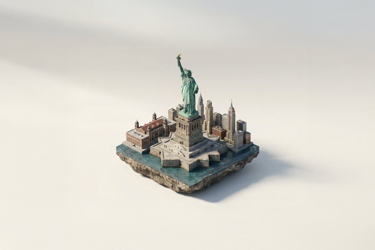 A miniature isometric architectural diorama of [LANDMARK NAME], accurately reflecting its real-worl…