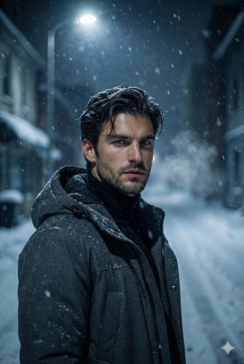 Ultra realistic cinematic portrait of a young man with sharp masculine features and light stubble, …