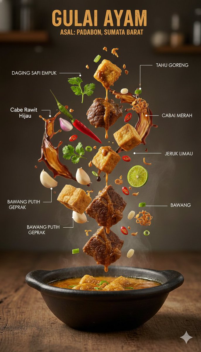 { "image_prompt": { "type": "Ultra-realistic culinary infographic", "subject": { "cuisine": "Indone…