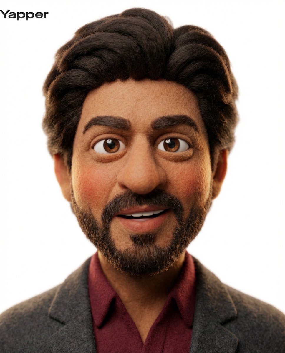 Transform the uploaded image into a stylized 3D claymation character. Soft felt / fuzzy texture ski…