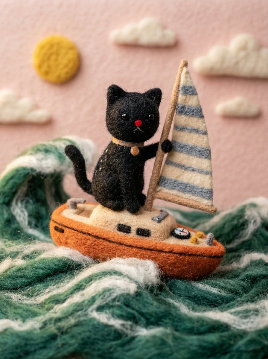 {   "target_style": "Handcrafted needle-felted wool miniature",   "texture_properties": {     "mate…