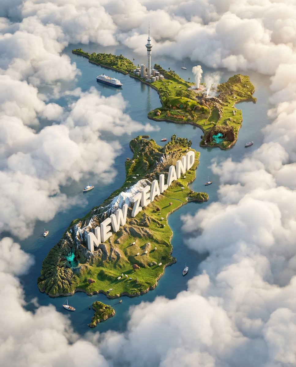 Create an ultra-HD, hyper-realistic digital poster of a floating miniature island shaped like [Coun…