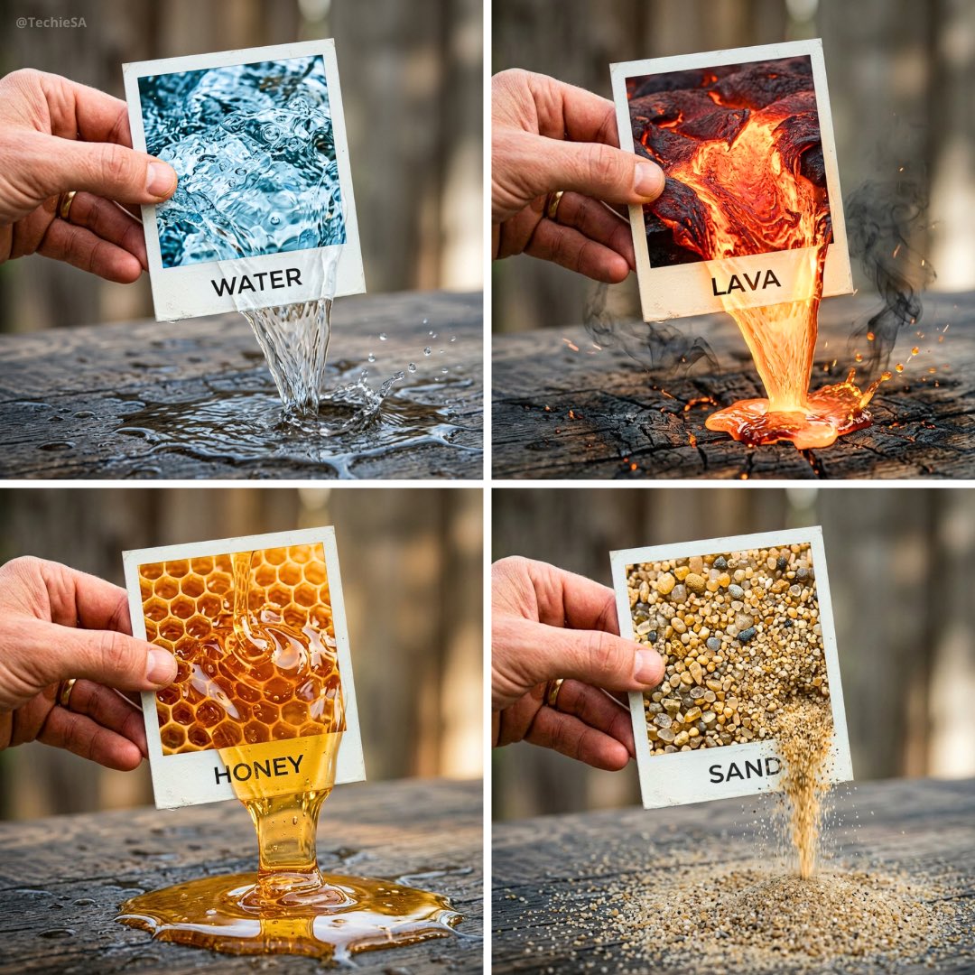 A hyper-realistic 3D photo concept showing a hand holding a square polaroid photo labeled “ELEMENT”…