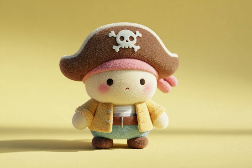 A cute full-body [SUBJECT] plush toy, plush doll art, stylized 3D character design, soft pastel col…