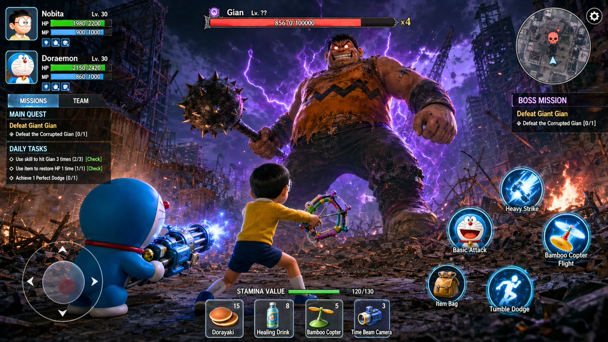A high-resolution, photorealistic 3D action RPG mobile game screenshot of an epic battle featuring …