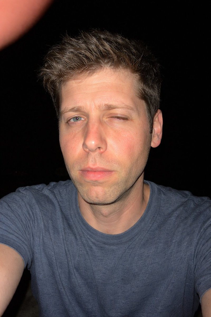 Flash-Fired Selfie of Sam Altman