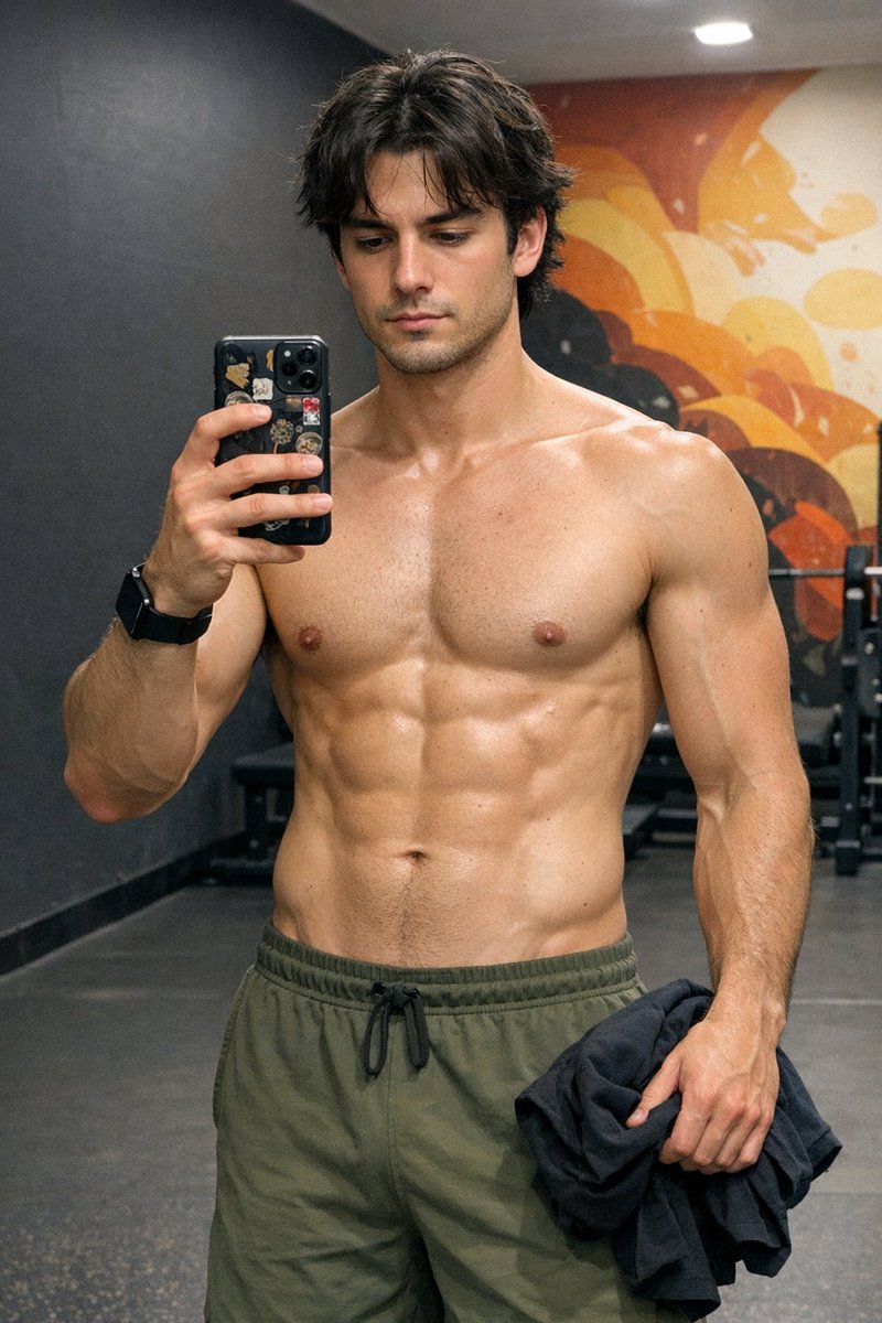 Highly Detailed JSON Prompt for Indoor Fitness Mirror Selfie