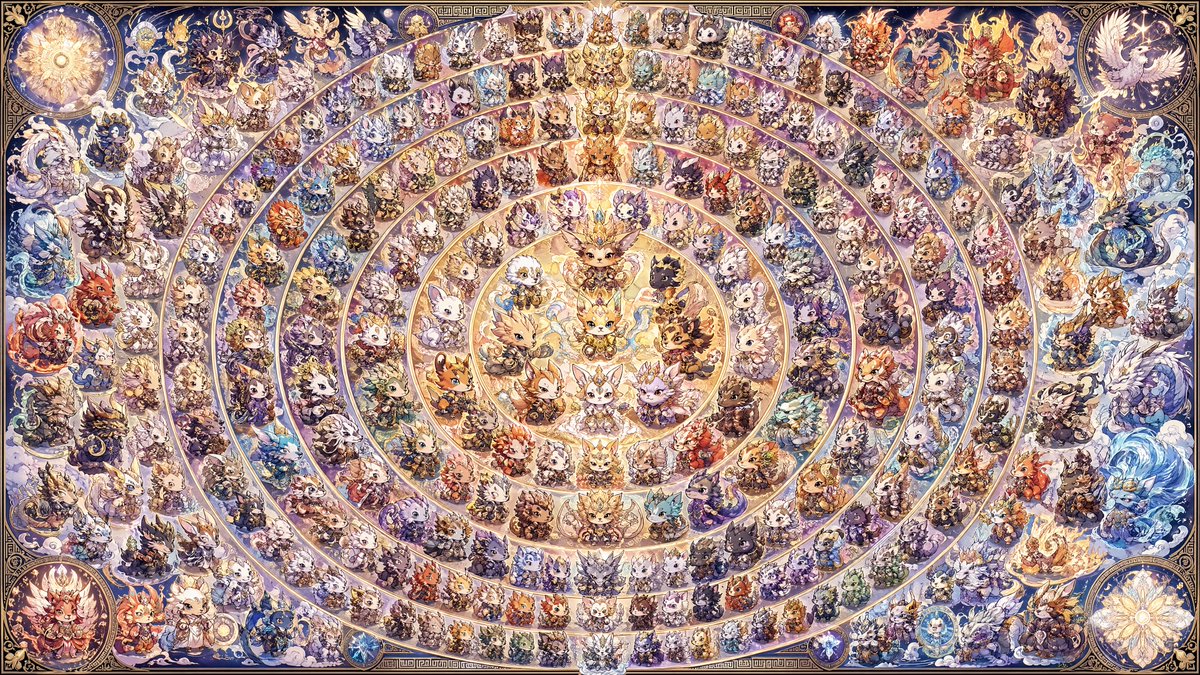 108 Chibi Fantasy Mandala