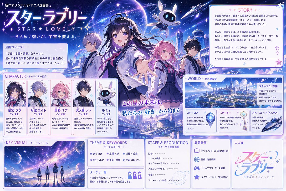 Anime Sci-Fi School Proposal Board