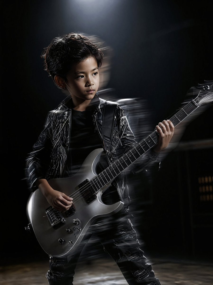 Moody Guitarist Portrait