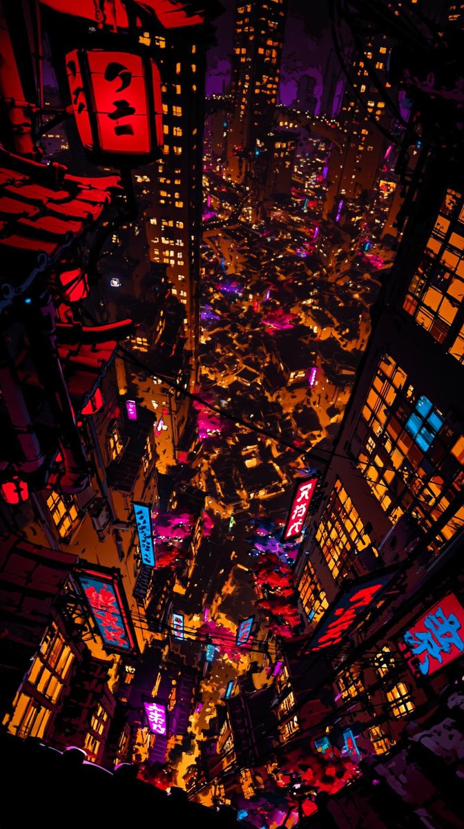 Surreal Neon Japanese Megacity Overlook
