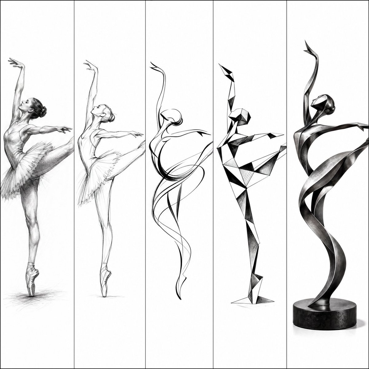 Artistic Progression Ballerina Sculpture