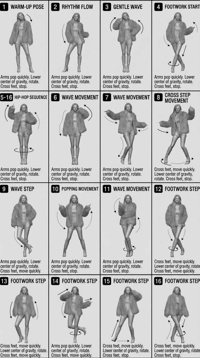 16-Panel Hip-Hop Motion Sheet