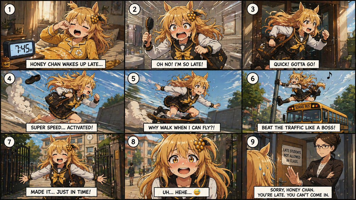 Anime Schoolgirl Late Morning Comic