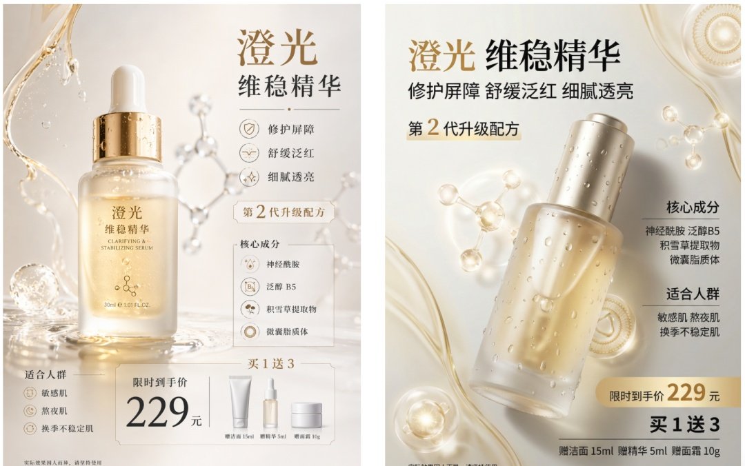 Luxury Serum Ad Poster Set