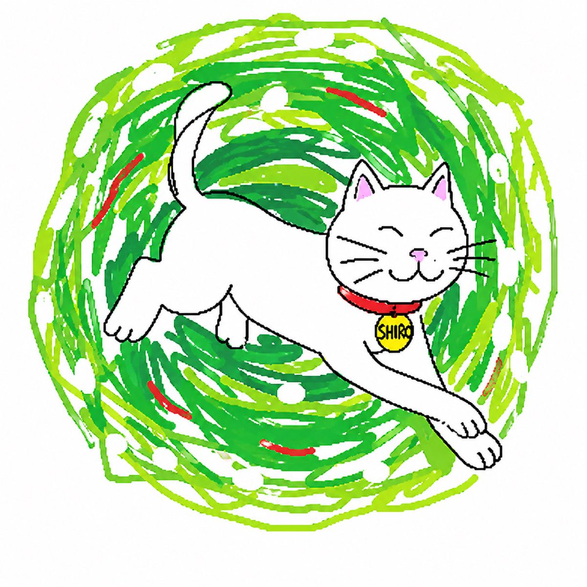 Clumsy Scribble Cat Doodle
