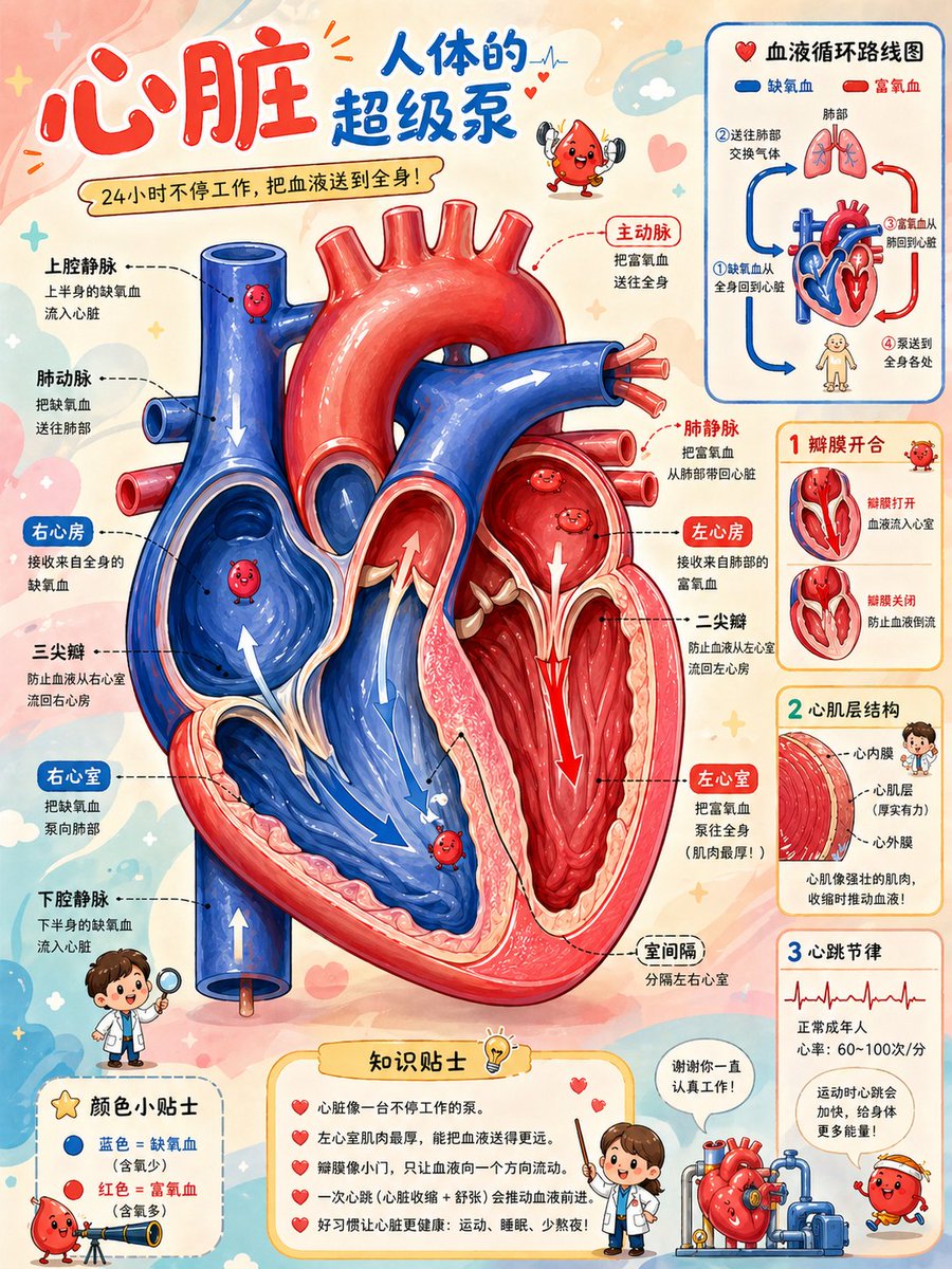 Cute Heart Cutaway Infographic