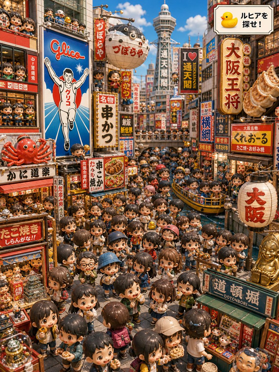 Osaka Chibi Find-the-Duck Diorama