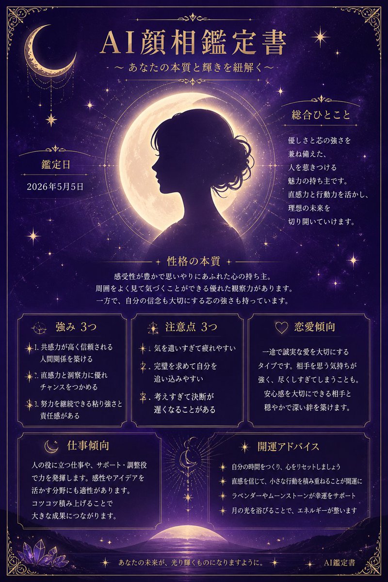Mystical Japanese AI Face Reading Report