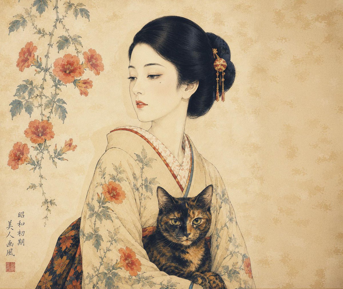 Showa Era Japanese Painting Style