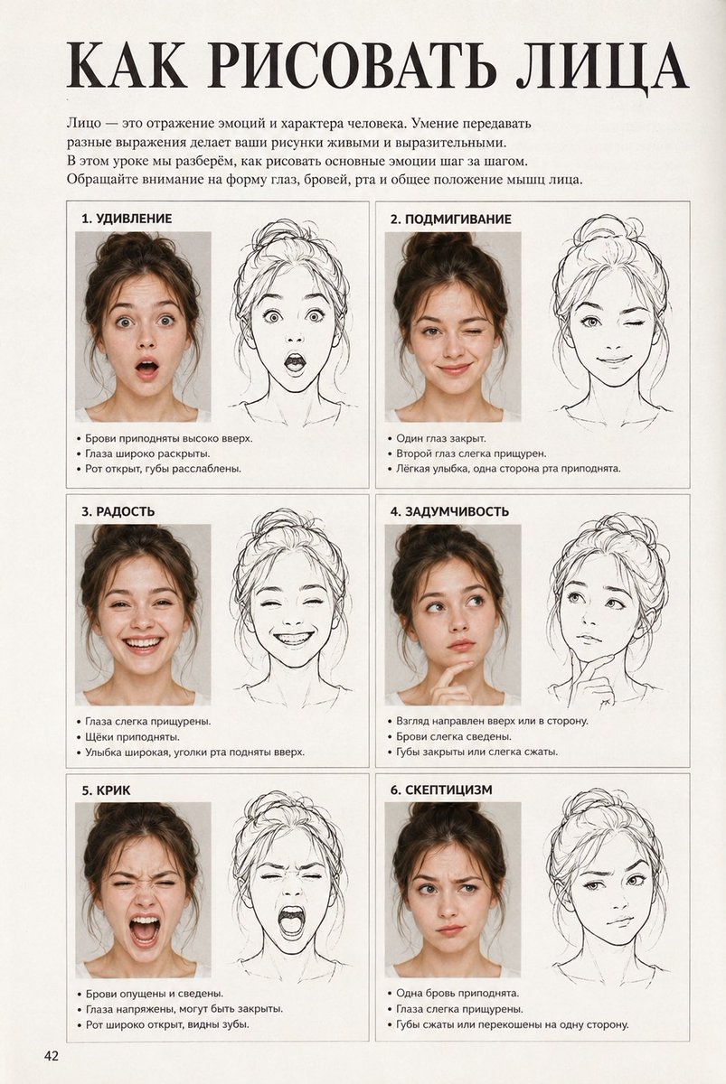 Vintage Russian Face Drawing Lesson