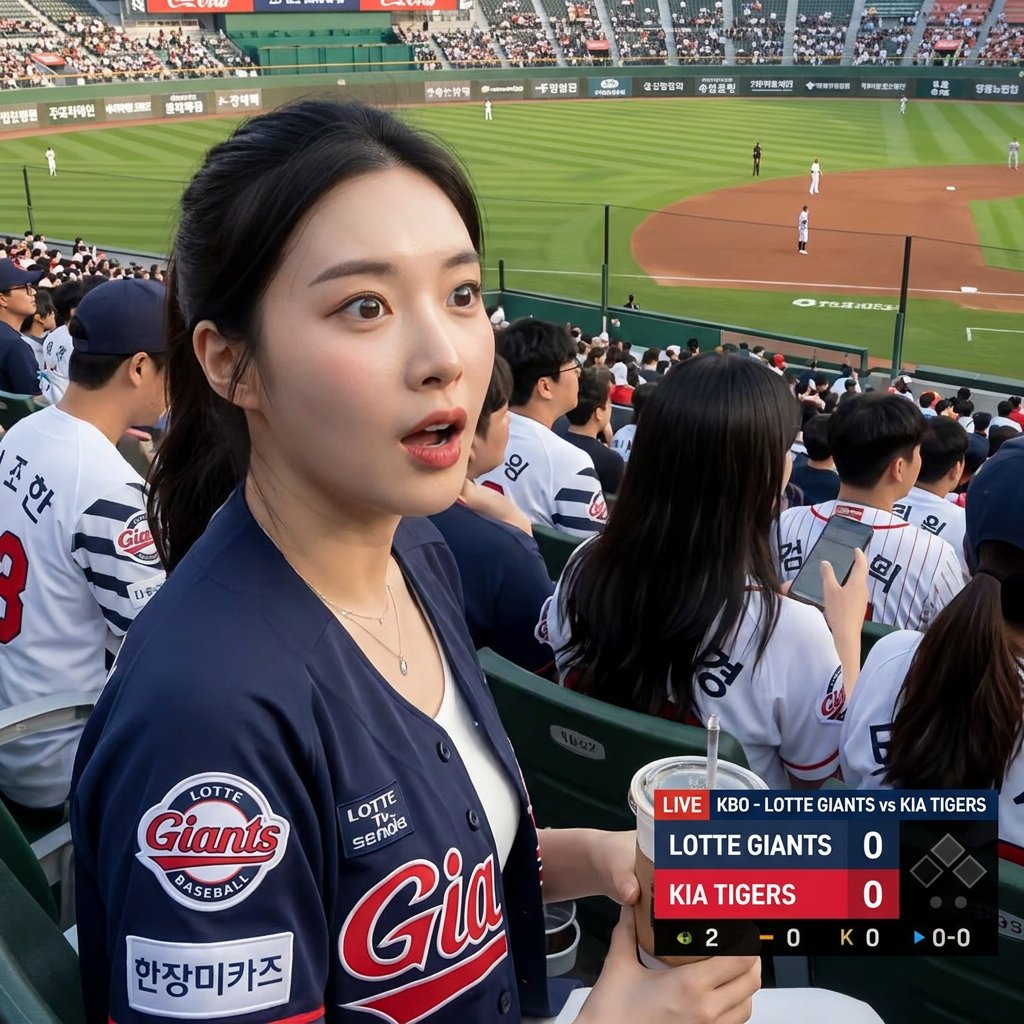 Korean Baseball Broadcast Fan Photo