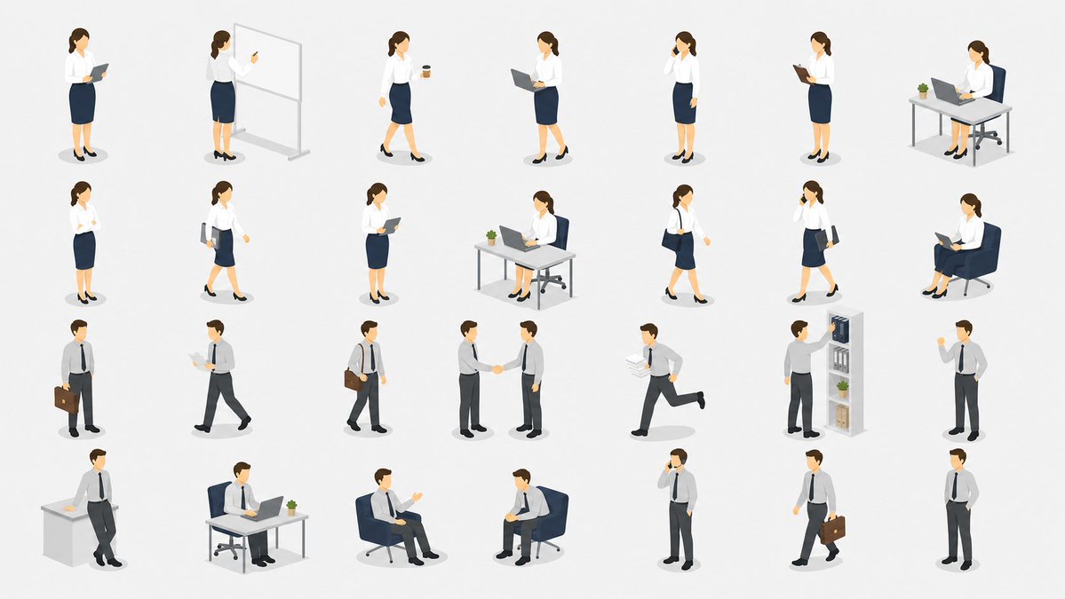 Isometric Business People Set