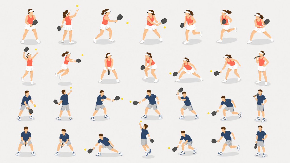 Isometric Pickleball Pose Sheet