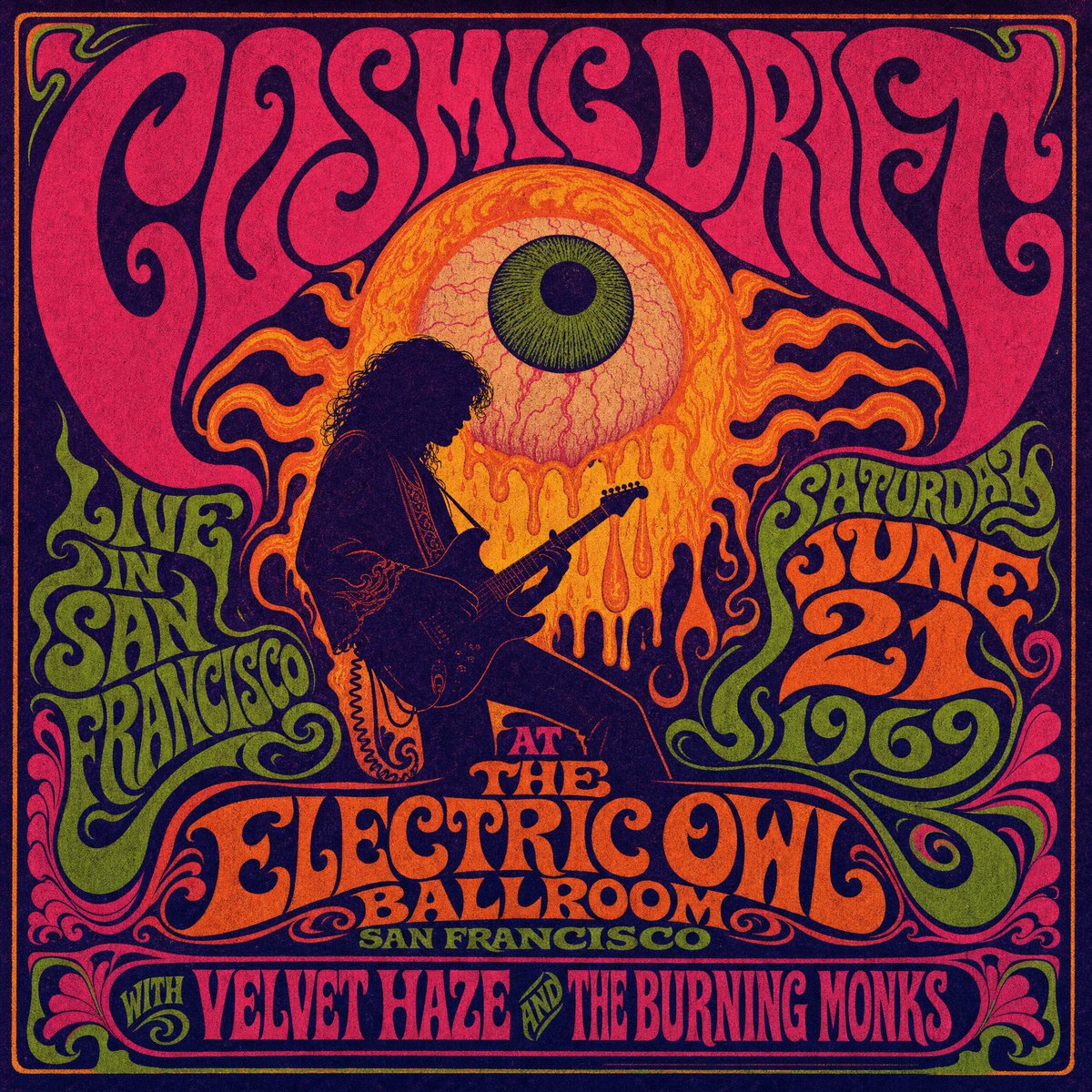 Psychedelic Cosmic Drift Concert Poster