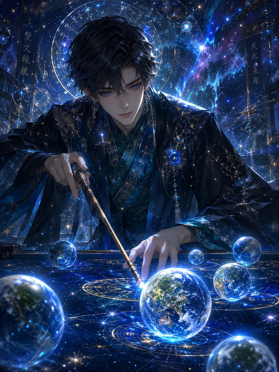 Celestial Astrologer Divination Scene