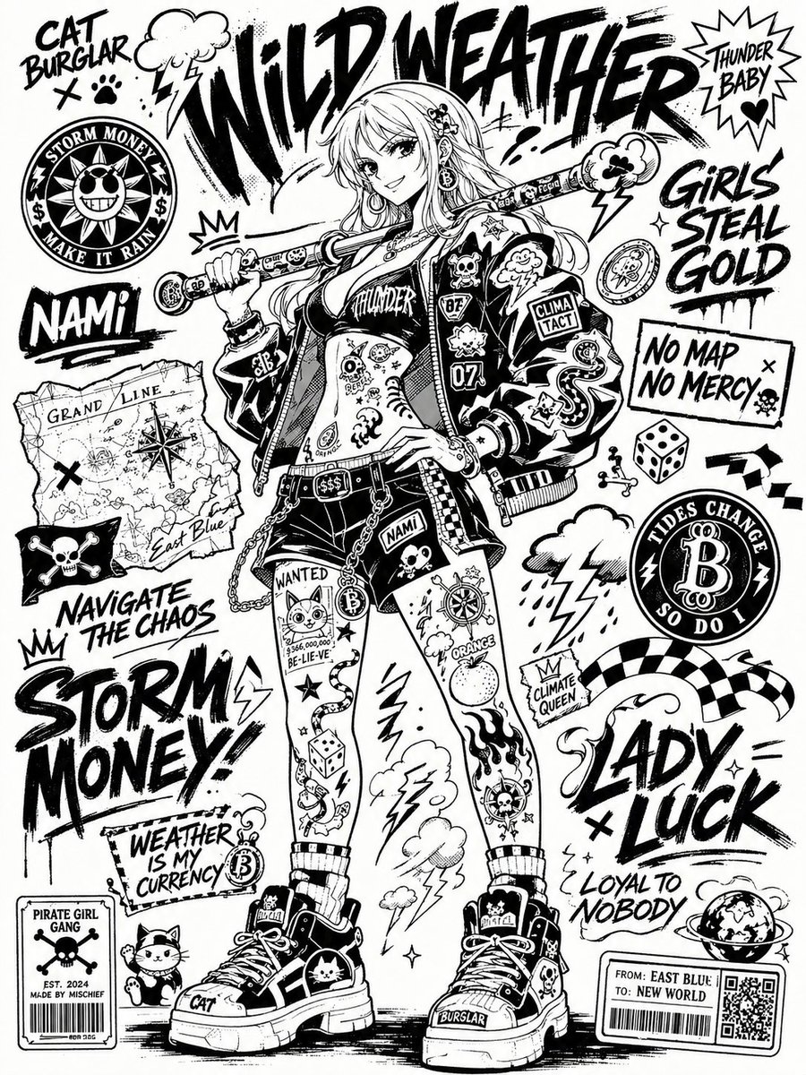 Black and White Sticker Bomb Street Poster