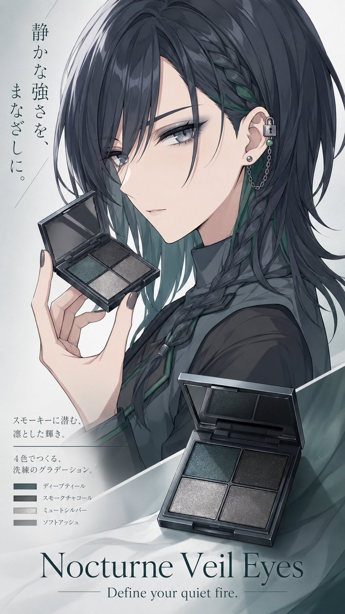 Nocturne Veil Eyes Anime Beauty Poster