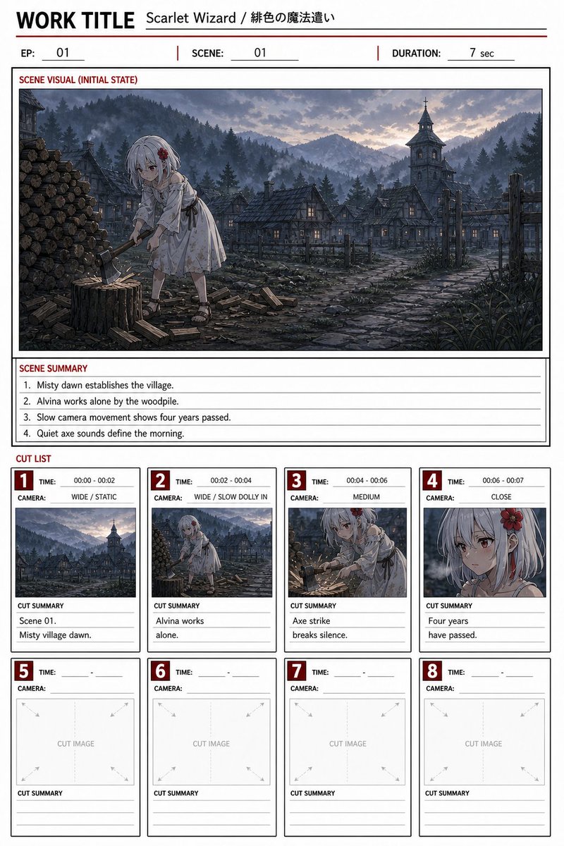 Anime Storyboard Sheet