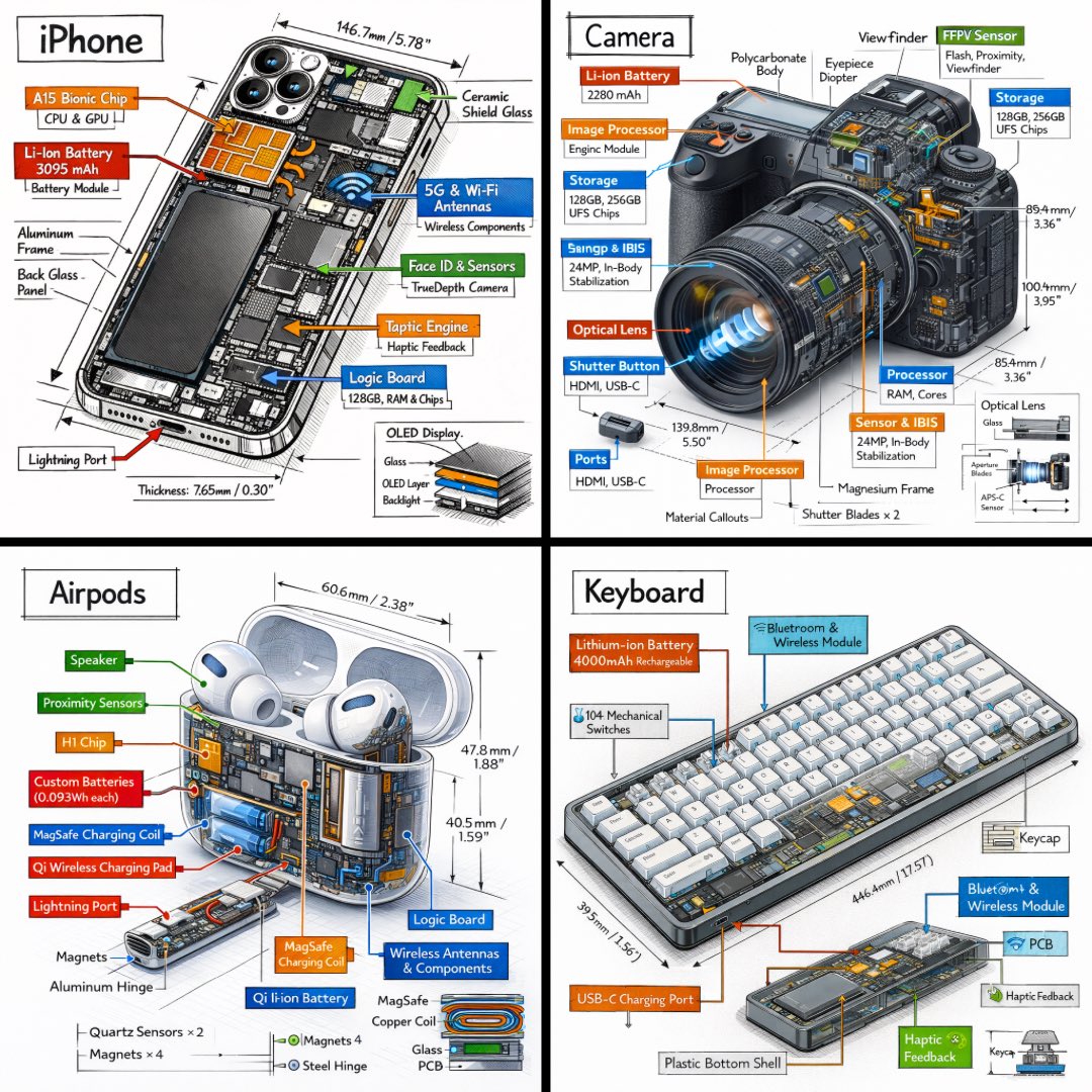Technical Isometric Teardown Infographic