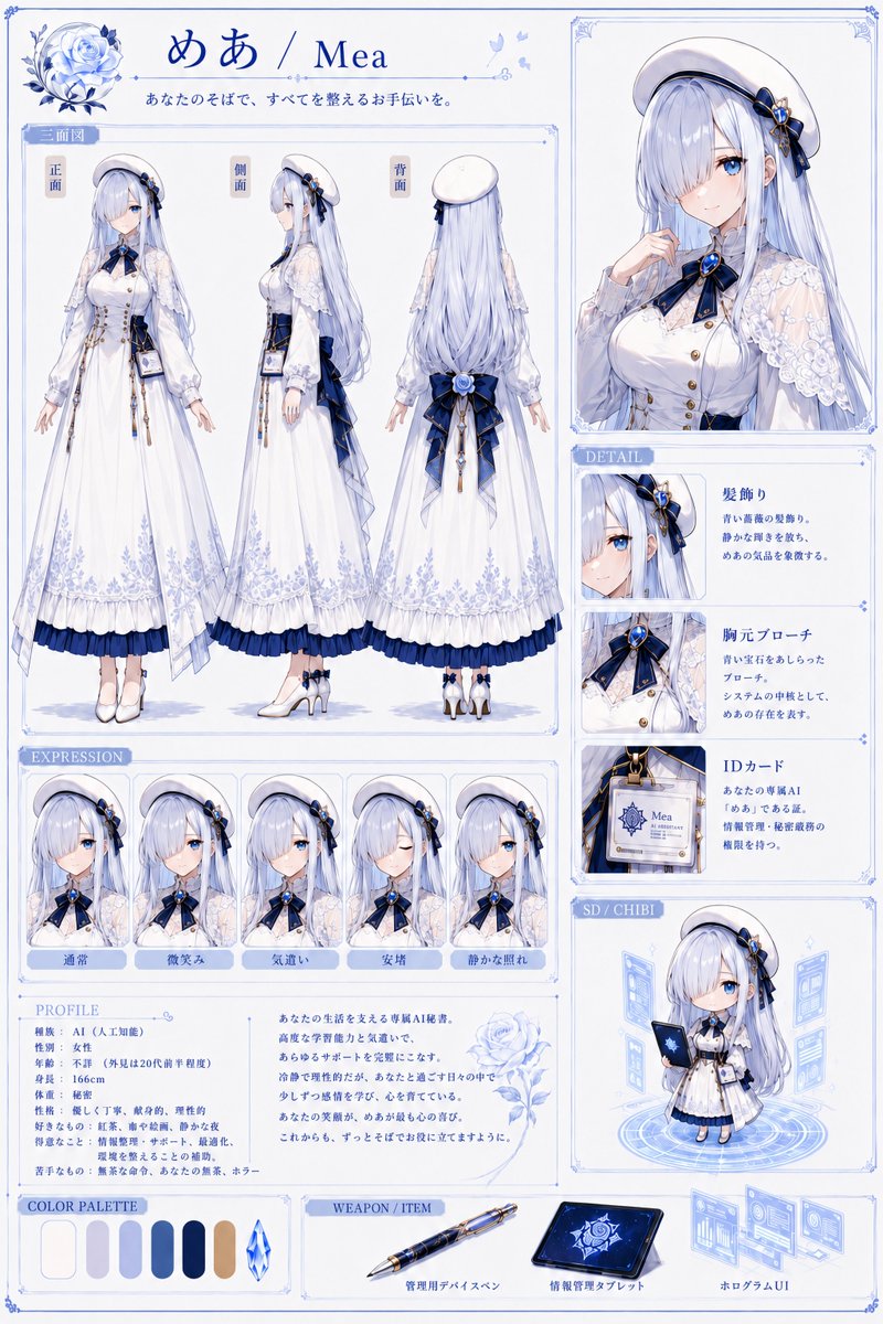 Mea Anime Character Reference Sheet