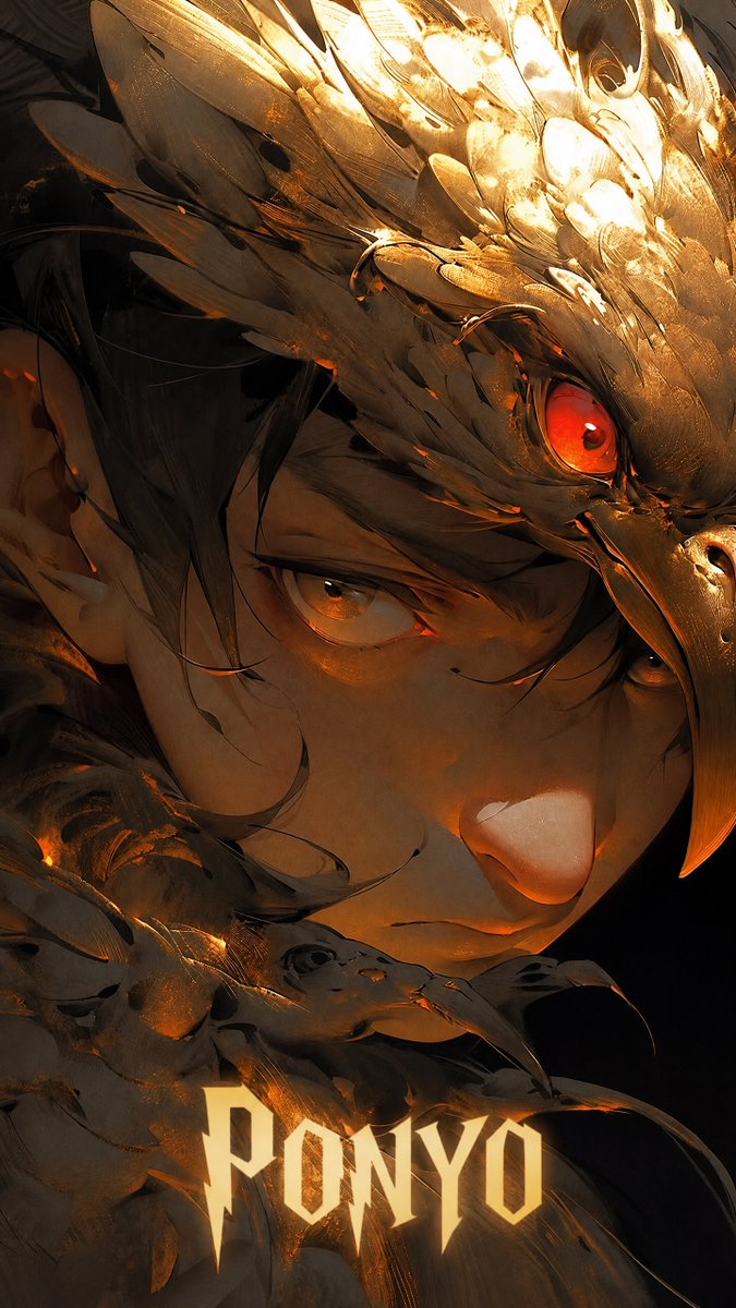 Half-Human Raven God Card Portrait