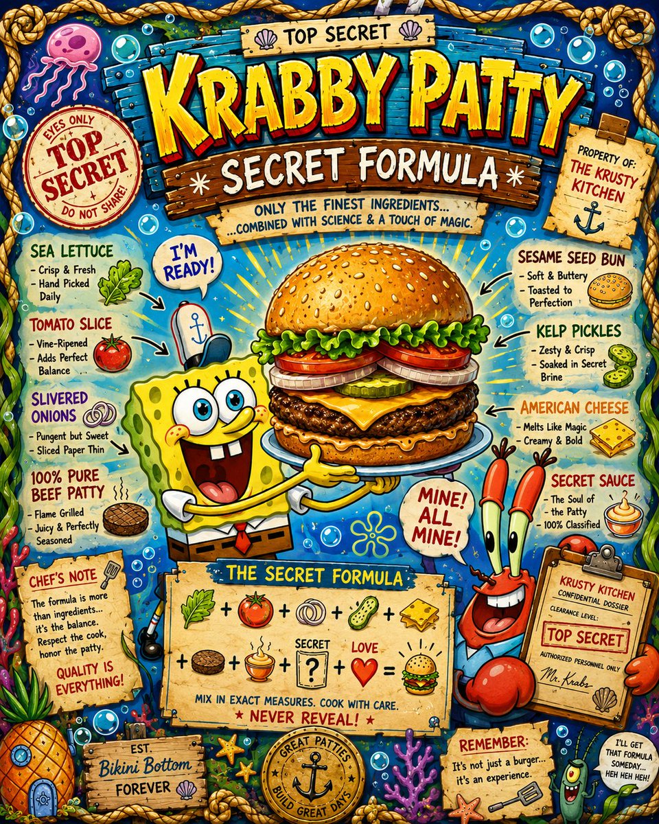 Krabby Patty Secret Formula Graphic
