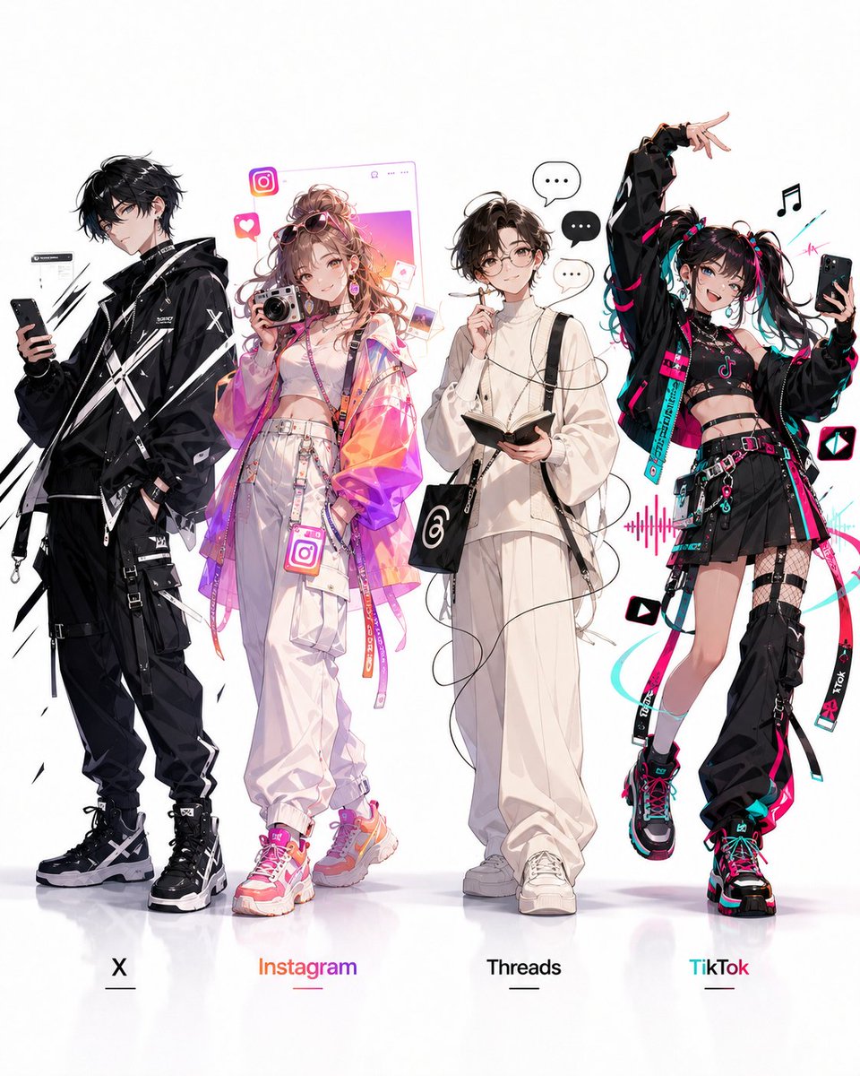 Social Media Anime Fashion Lineup