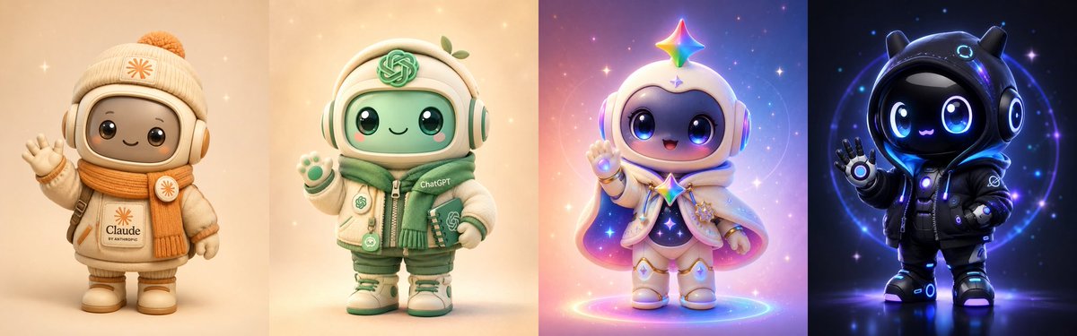 Cute AI Mascot Lineup