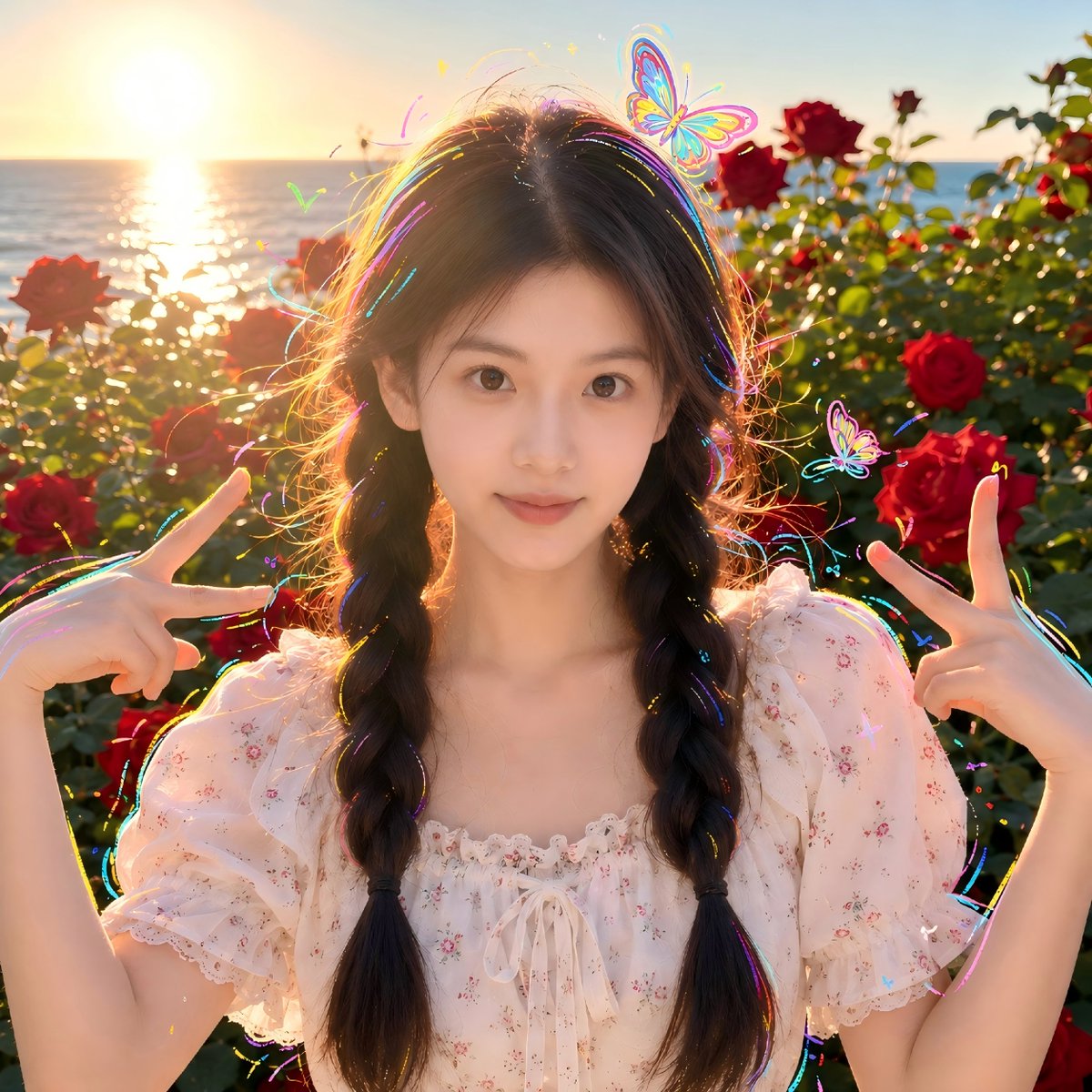 Sunset Seaside Rose Portrait