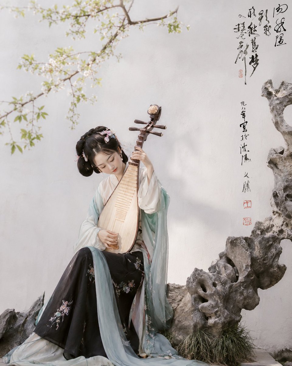 Hanfu Pipa Garden Portrait