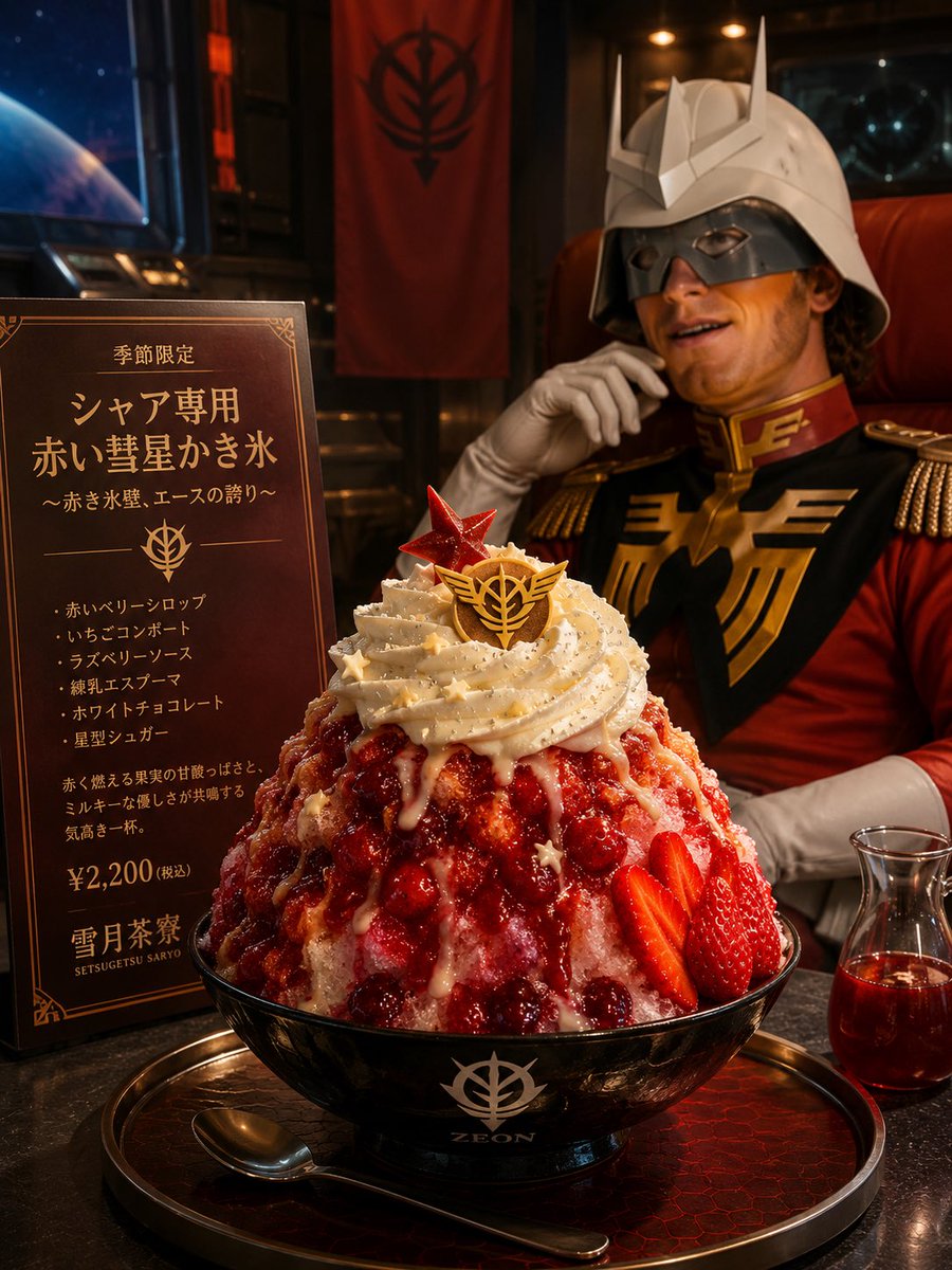 Char-Inspired Red Kakigori Café Photo