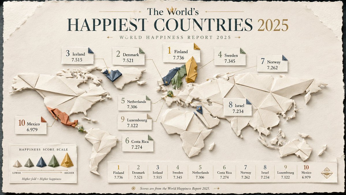 Origami Style Global Infographic