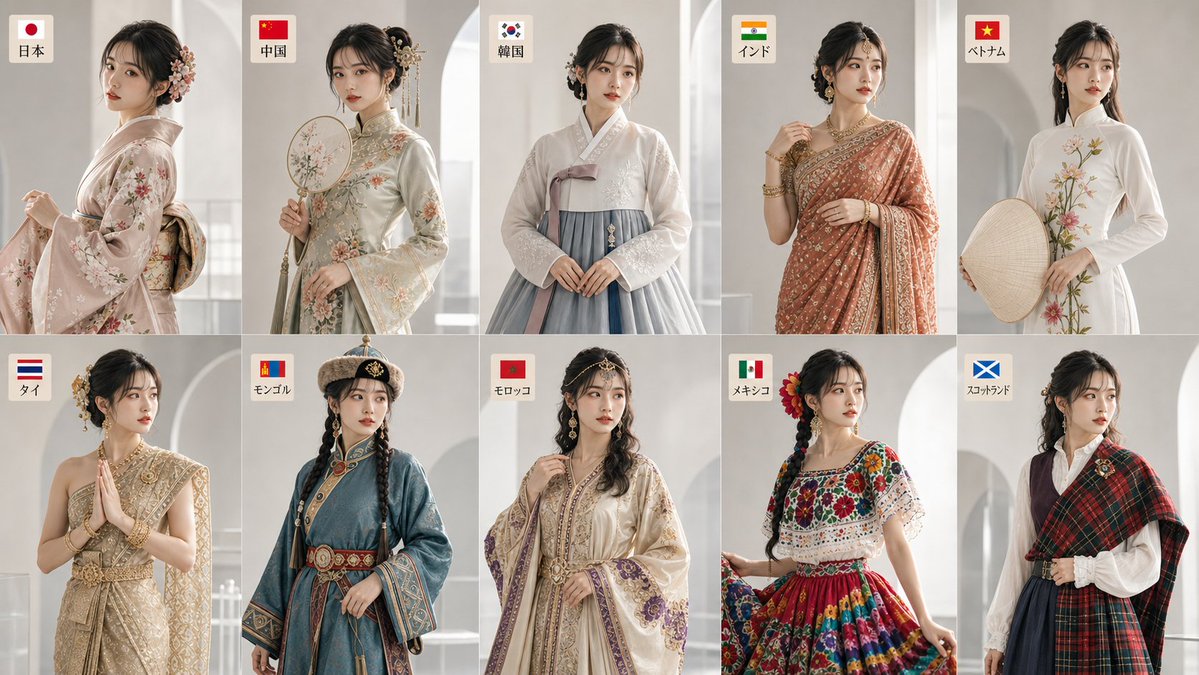 Global Traditional Fashion Collage