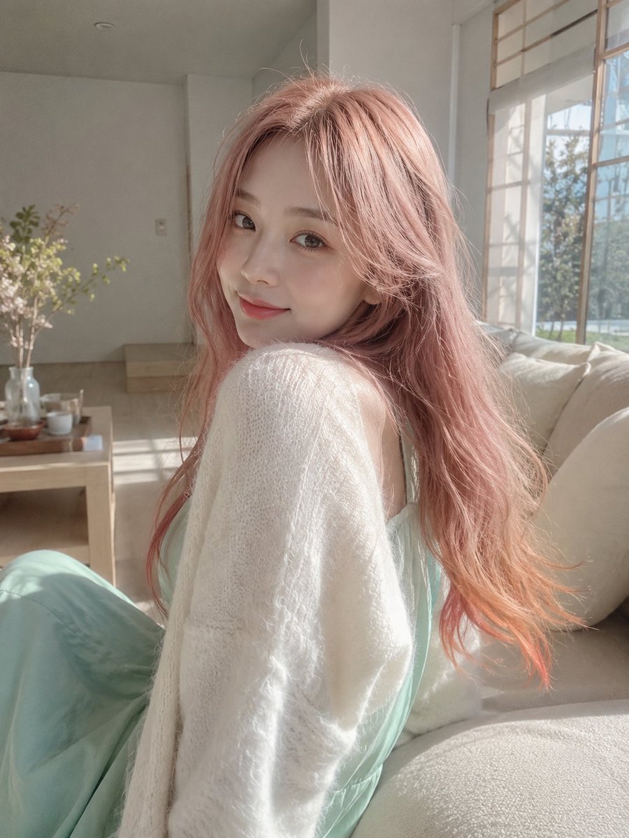Soft Morning Pink Hair Portrait