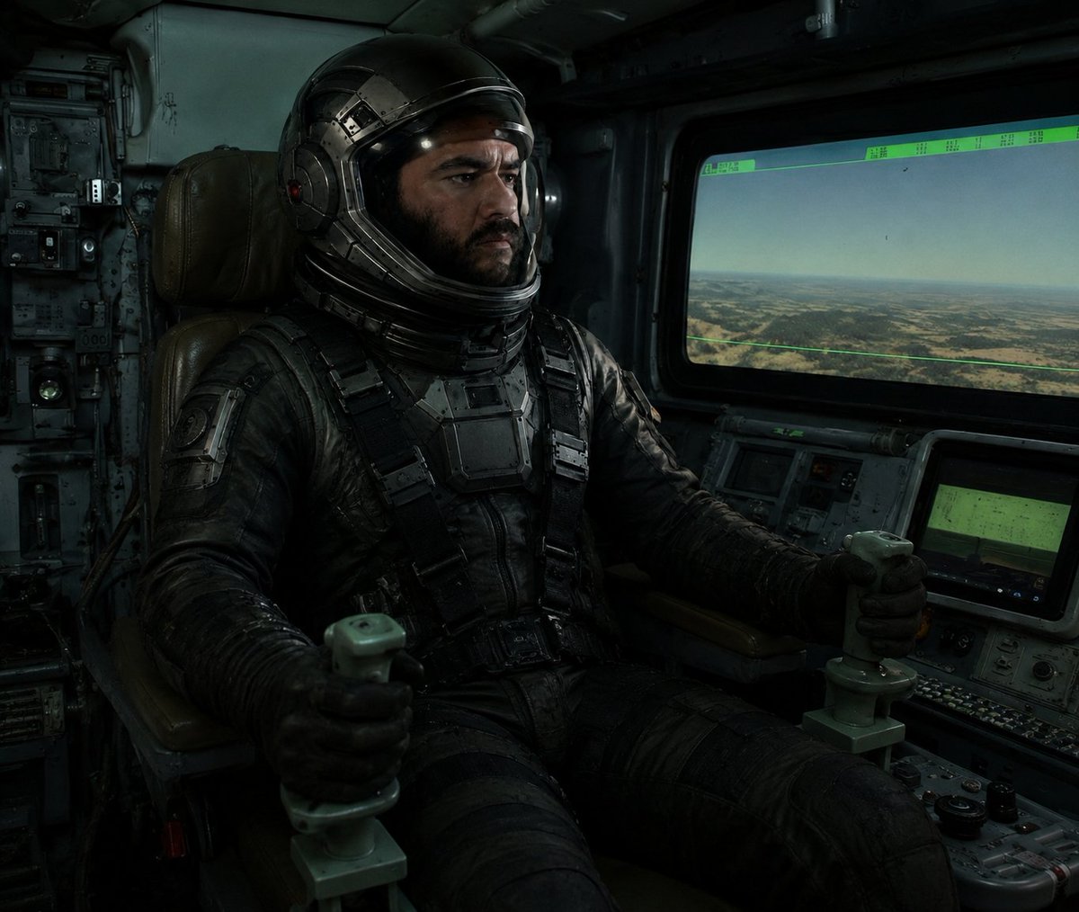 Cinematic Astronaut Cockpit Scene