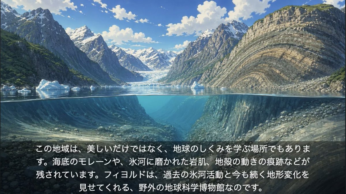 Anime Glacial Fjord Geology Slide